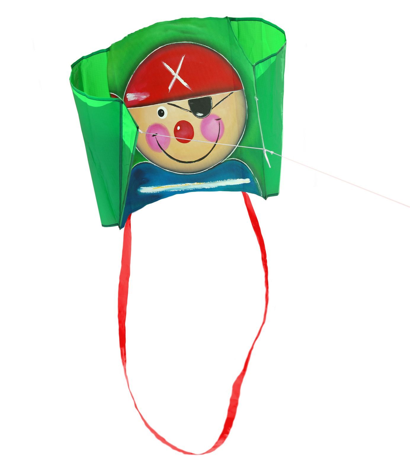 Elliot Einleiner-Drachen/Kinderdrachen (Pocket-Kite/1-Leiner) rtf (flugfertig) Pico Pirat 76 cm x 50 cm grün/bunt